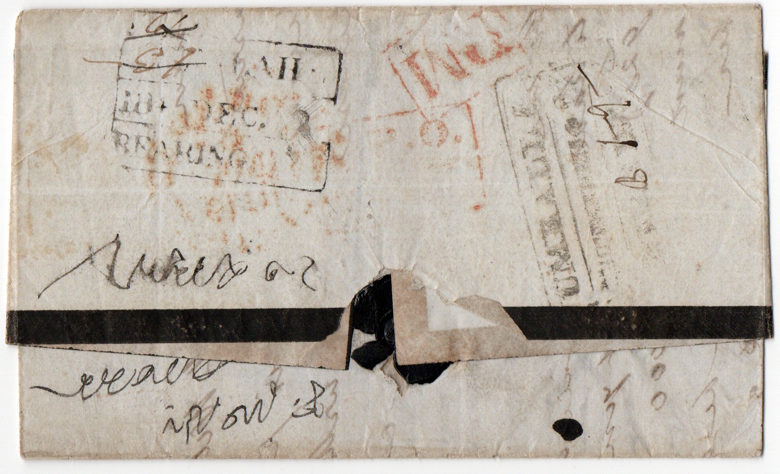 9 December 1849 Umbalah HG 6 pre stamp cover — COV-3056