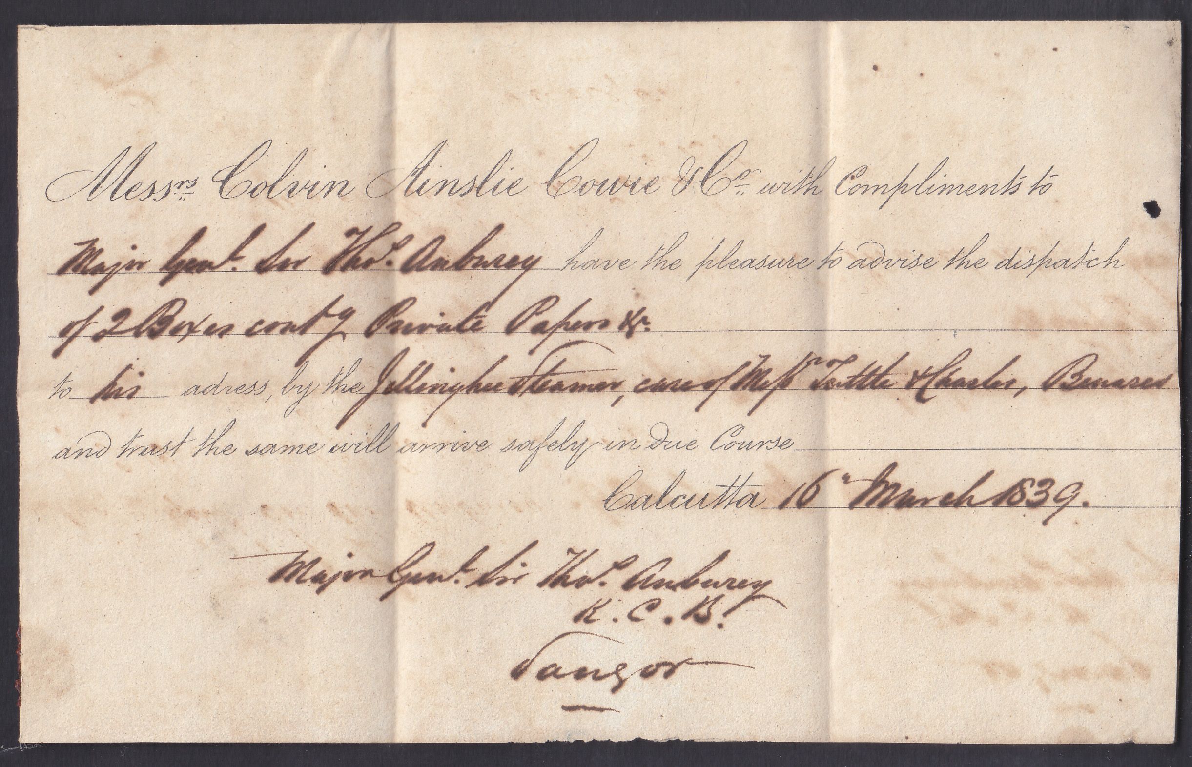 Calcutta HG 24 pre stamp cover — scan 3 (COV-3645)