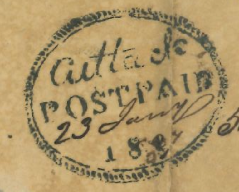 HG 1 handstamp from Cuttack