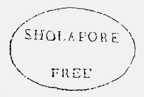 Sholapoor HG 5 — pre-1854 Indian handstamp, 1843, Red