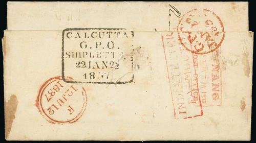 5 January 1837 Penang FP 4 pre stamp cover — COV-4350