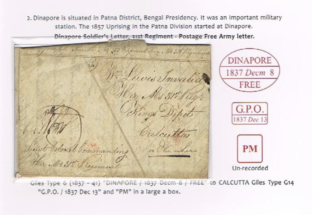 Dinapore HG 6 pre stamp cover — back (COV-2831)