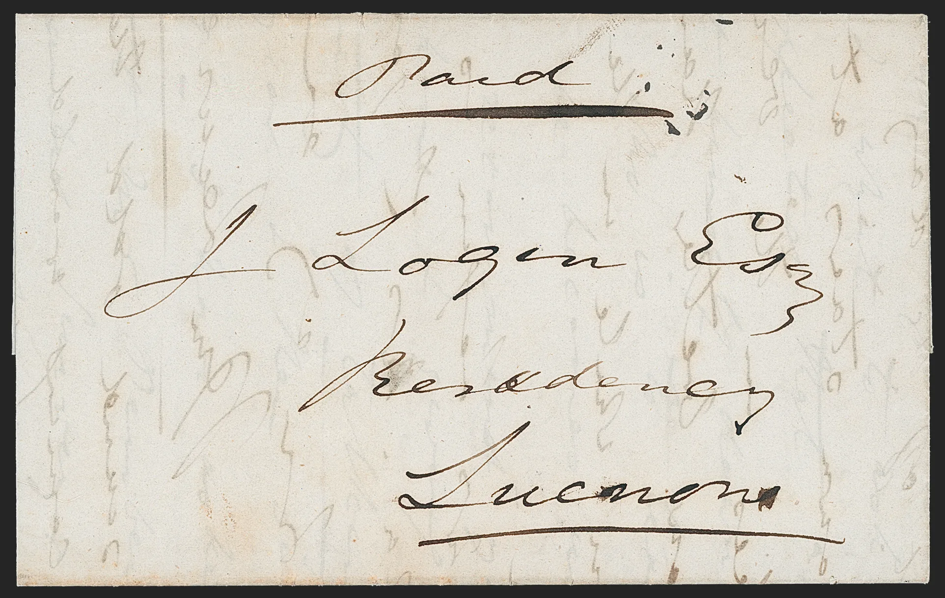 Lucknow HG 8 pre stamp cover — back (COV-517)