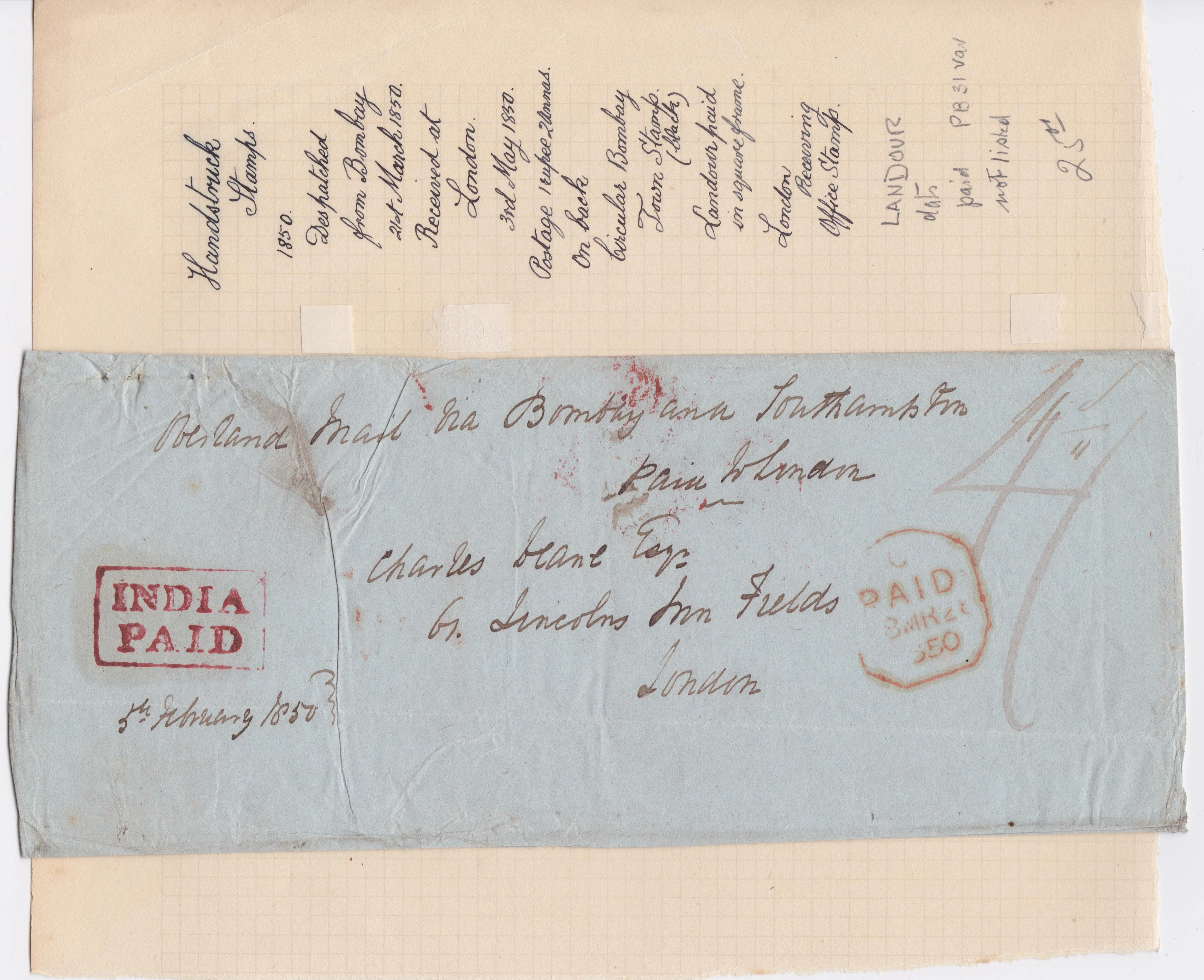 Landour HG 10 pre stamp cover — front (COV-4018)