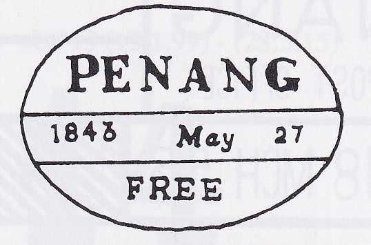 Penang FP 10 — pre-1854 Indian handstamp, 1844, Black