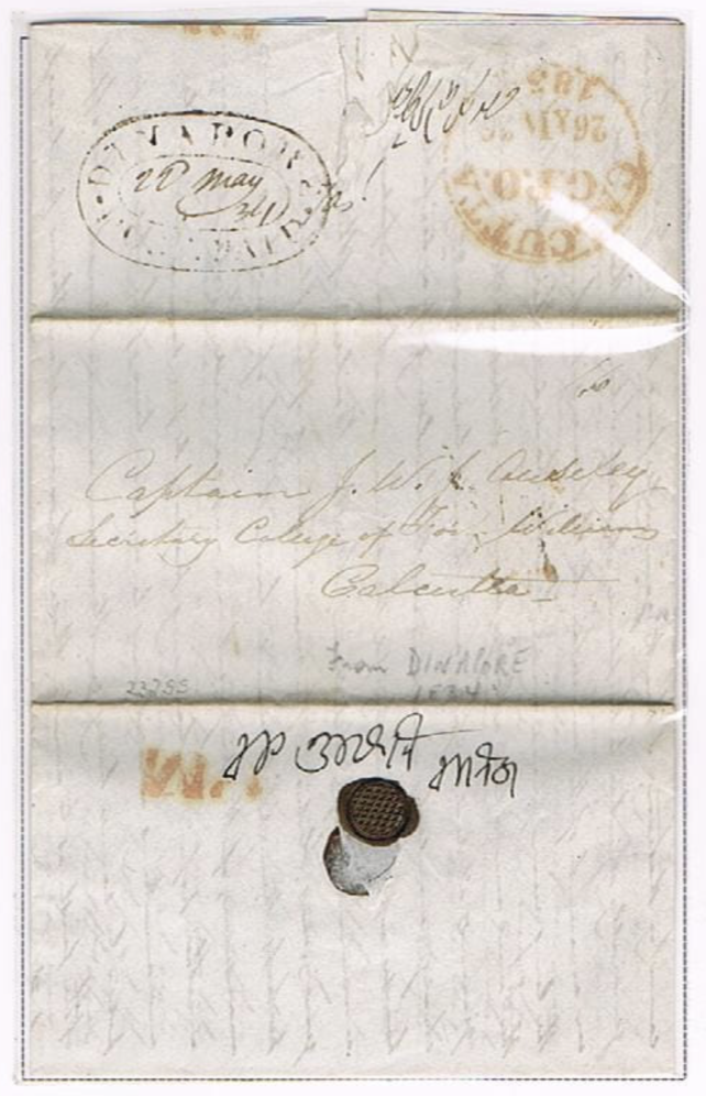 22 May 1834 Dinapore HG 2 pre stamp cover — COV-2827