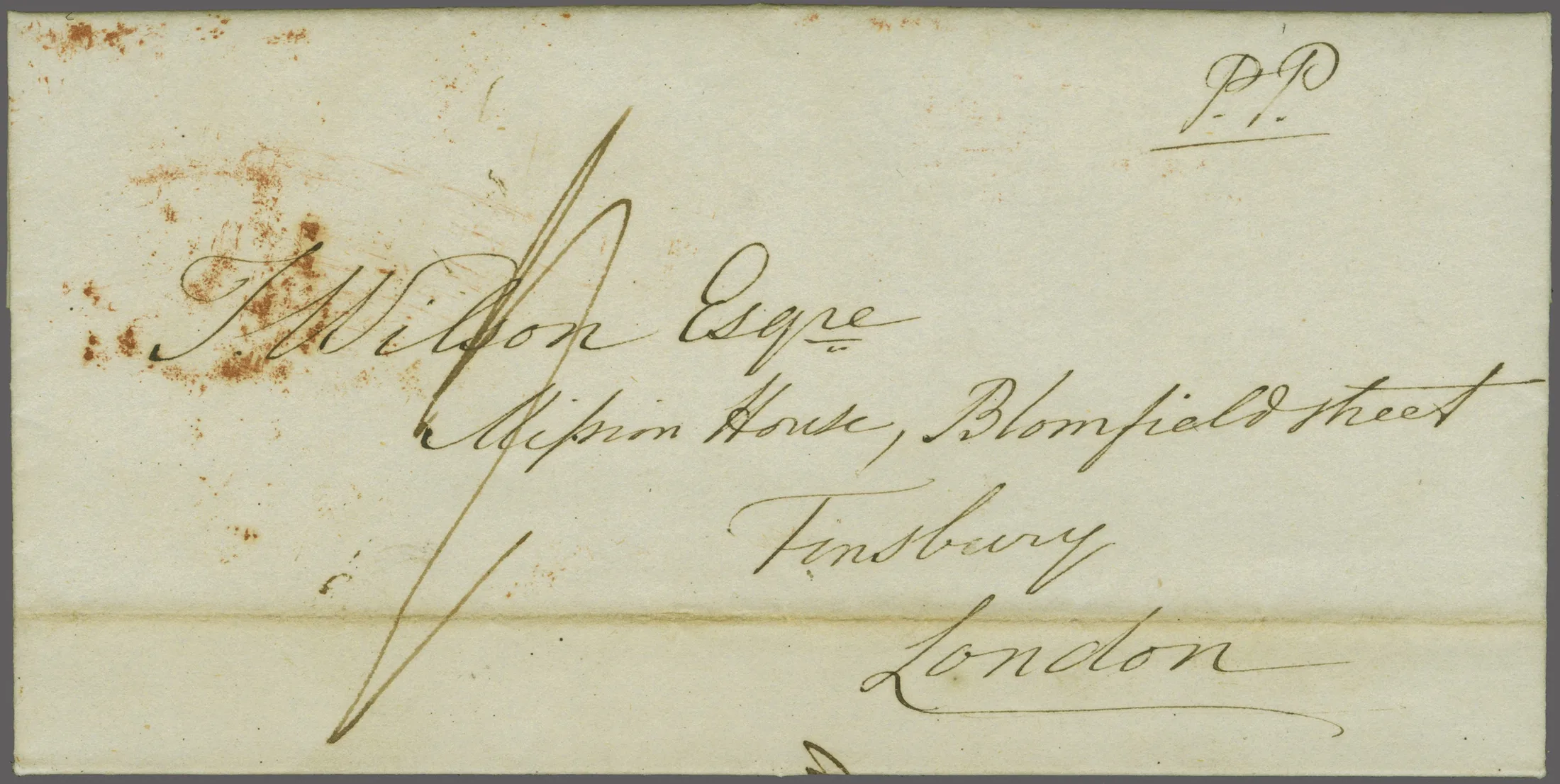 Cuddapah HG 5 pre stamp cover — back (COV-521)
