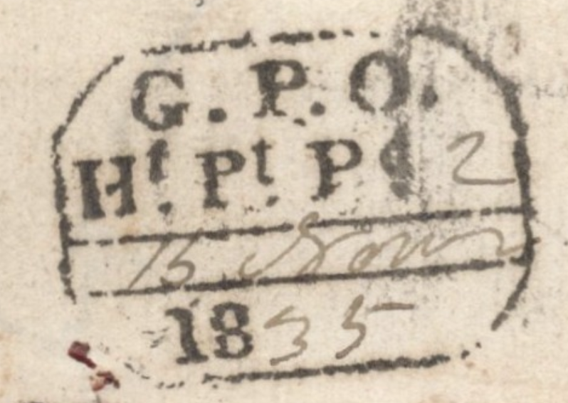 HG 20 handstamp from Calcutta