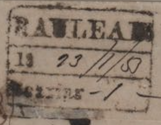 Bauleah HG 4a — pre-1854 Indian handstamp, 1853, Black