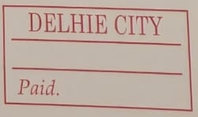 HG 10a handstamp from Delhi