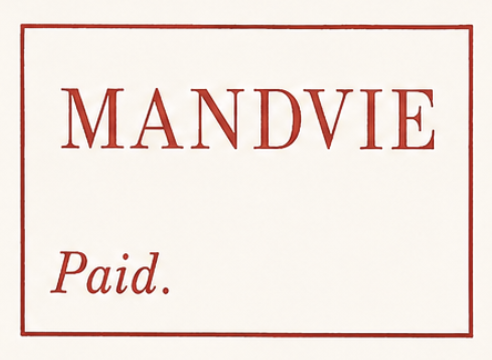 Mandvie HG 1 — pre-1854 Indian handstamp, 1856, Red (sketch)