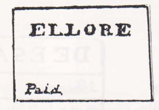Ellore HG 2 — pre-1854 Indian handstamp, 1851, Red (sketch)