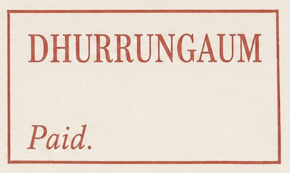 HG 2 handstamp from Dhurrungaum
